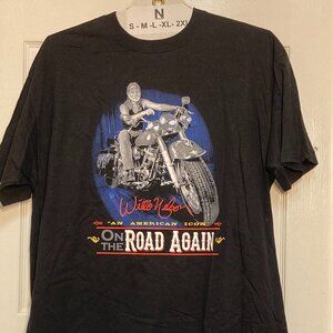 Willie Nelson original Franks Bros' Print On The Road Again black sze 2XL